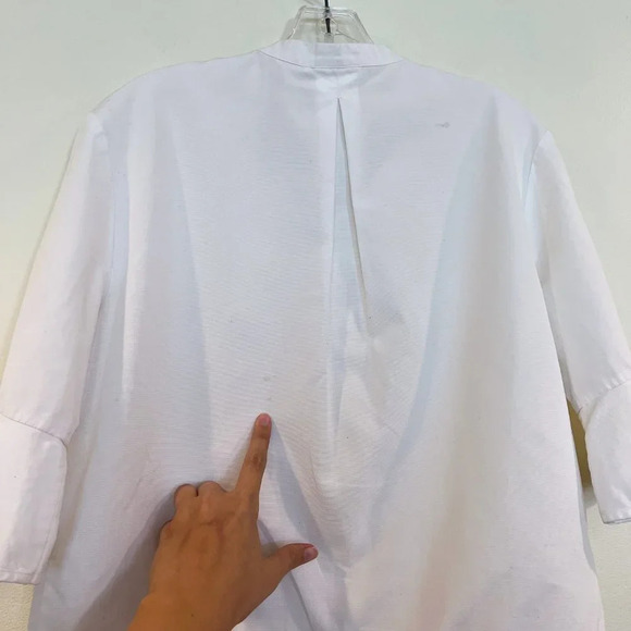 Maje Charylz 100% Cotton White Button Down Designer Classic Poplin Shirt 1 - Picture 10 of 11